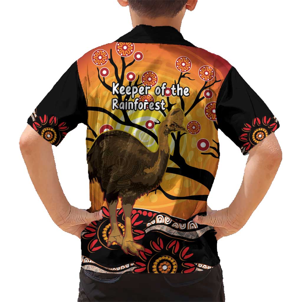 Keeper Of The Rainforest Cassowary Hawaiian Shirt Aboriginal Art