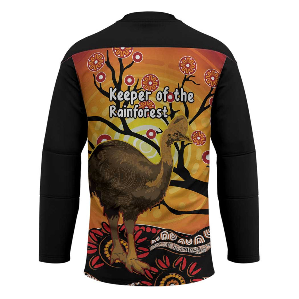 Keeper Of The Rainforest Cassowary Hockey Jersey Aboriginal Art - Aussie Hoodie