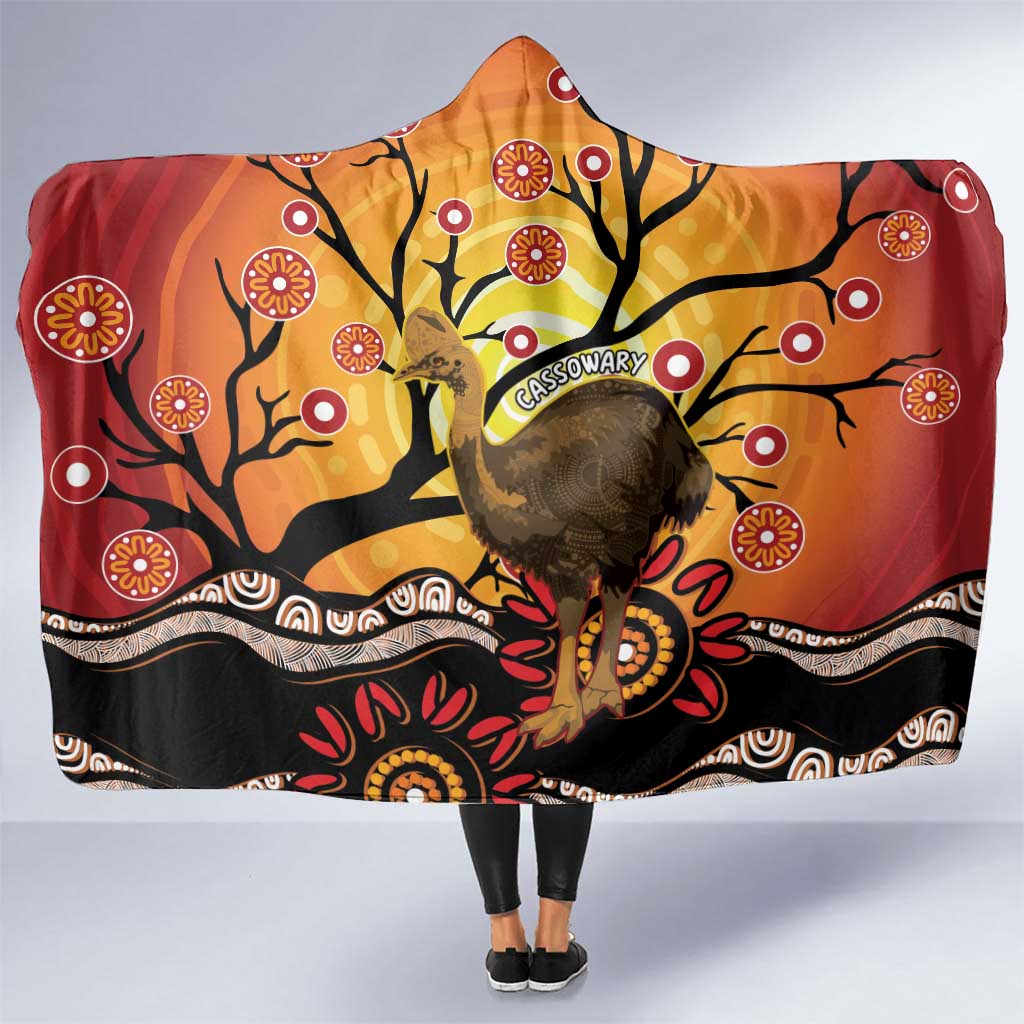 Keeper Of The Rainforest Cassowary Hooded Blanket Aboriginal Art