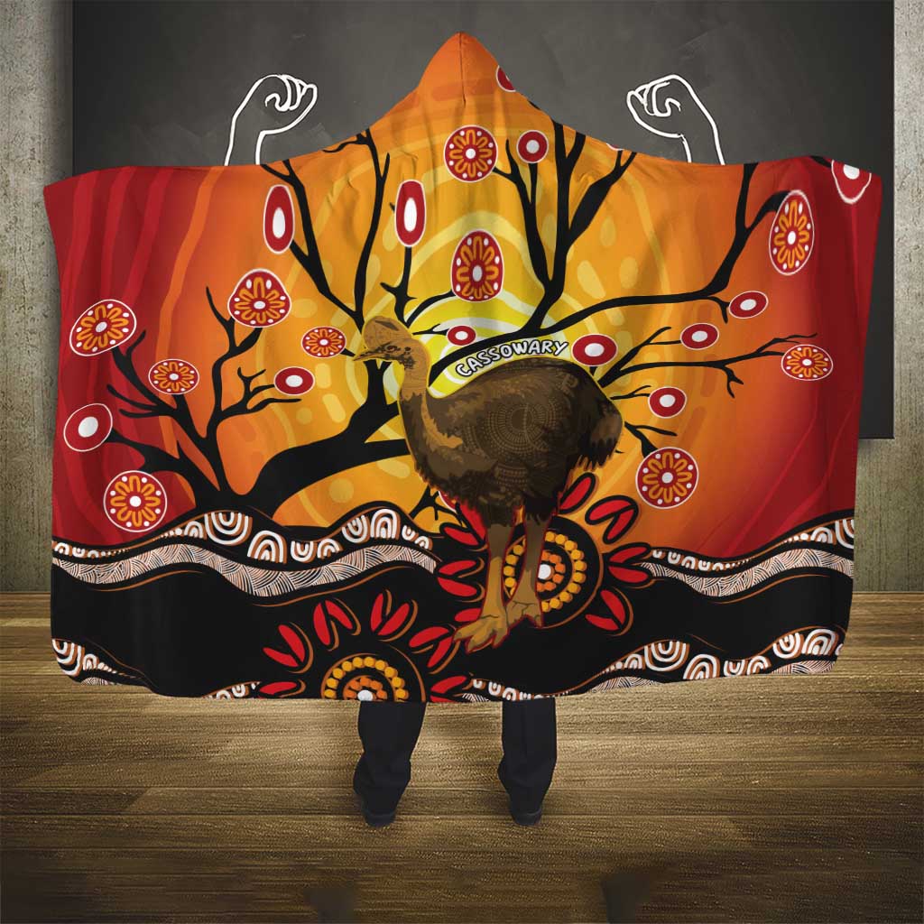Keeper Of The Rainforest Cassowary Hooded Blanket Aboriginal Art