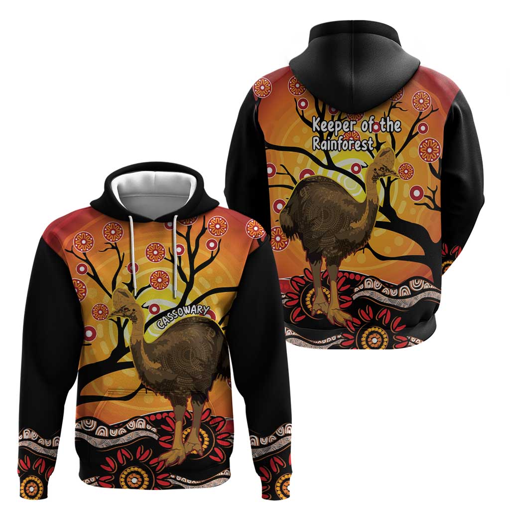 Keeper Of The Rainforest Cassowary Hoodie Aboriginal Art