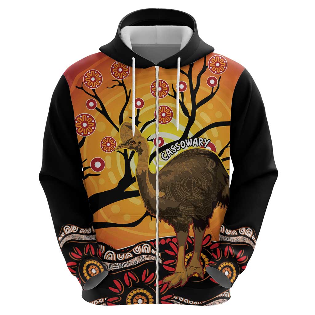 Keeper Of The Rainforest Cassowary Hoodie Aboriginal Art