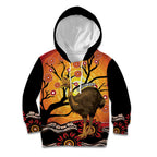 Keeper Of The Rainforest Cassowary Kid Hoodie Aboriginal Art
