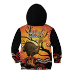 Keeper Of The Rainforest Cassowary Kid Hoodie Aboriginal Art