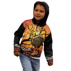 Keeper Of The Rainforest Cassowary Kid Hoodie Aboriginal Art