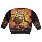 Keeper Of The Rainforest Cassowary Kid Ugly Christmas Sweater Aboriginal Art - Aussie Hoodie