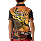 Keeper Of The Rainforest Cassowary Kid Polo Shirt Aboriginal Art
