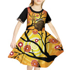 Keeper Of The Rainforest Cassowary Kid Short Sleeve Dress Aboriginal Art