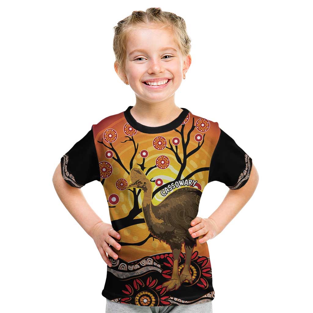 Keeper Of The Rainforest Cassowary Kid T Shirt Aboriginal Art