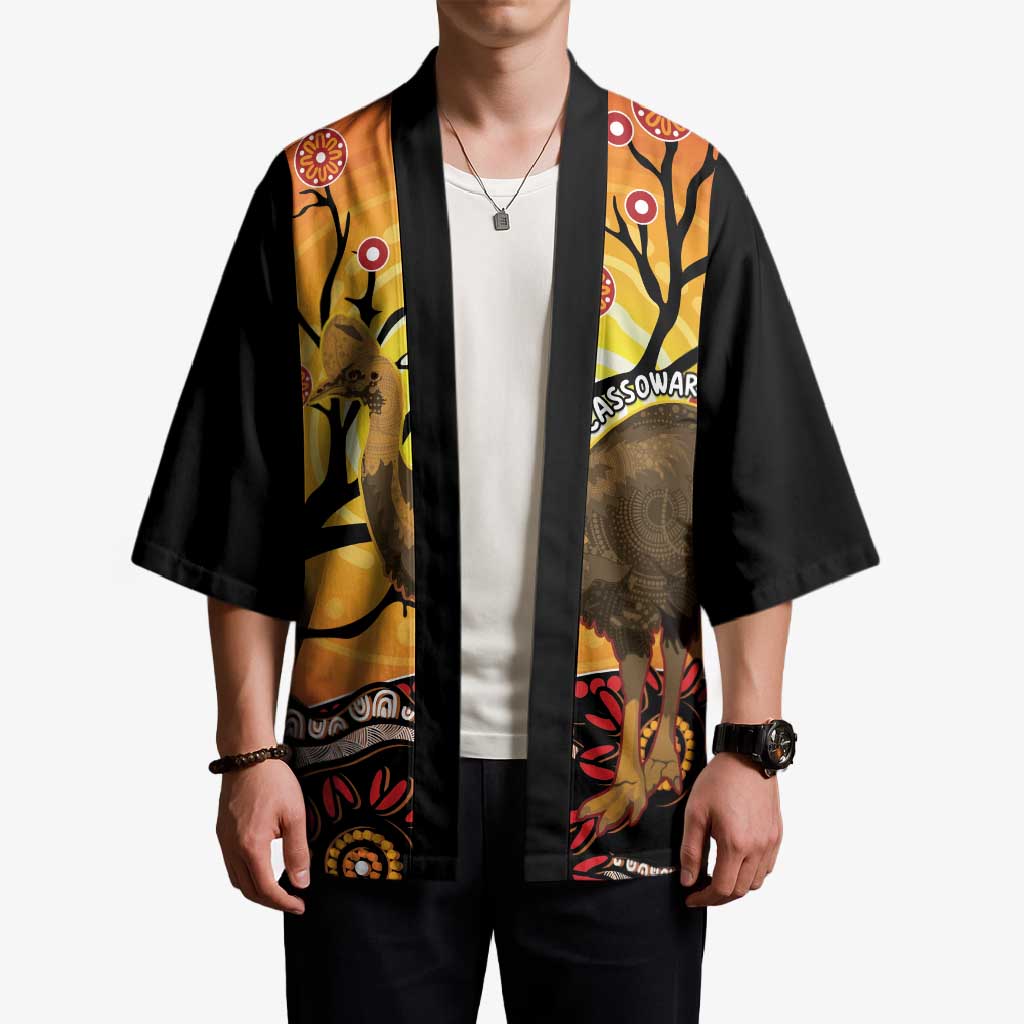 Keeper Of The Rainforest Cassowary Kimono Aboriginal Art - Aussie Hoodie