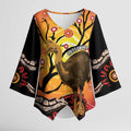 Keeper Of The Rainforest Cassowary Kimono Sleeve Blouse Aboriginal Art - Aussie Hoodie