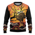 Keeper Of The Rainforest Cassowary Ugly Christmas Sweater Aboriginal Art - Aussie Hoodie