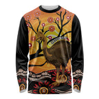 Keeper Of The Rainforest Cassowary Long Sleeve Shirt Aboriginal Art