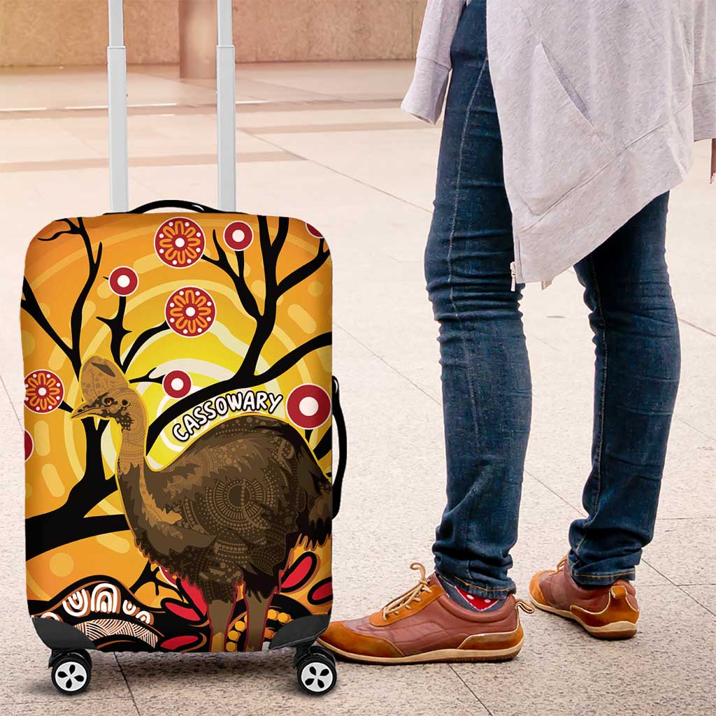 Keeper Of The Rainforest Cassowary Luggage Cover Aboriginal Art