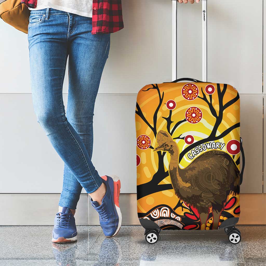 Keeper Of The Rainforest Cassowary Luggage Cover Aboriginal Art