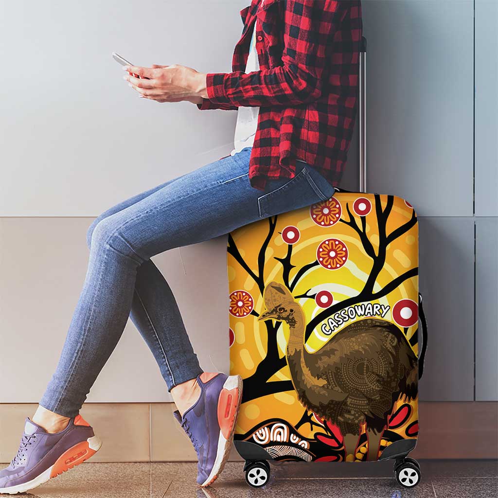Keeper Of The Rainforest Cassowary Luggage Cover Aboriginal Art