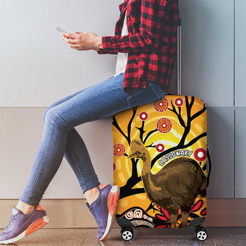 Keeper Of The Rainforest Cassowary Luggage Cover Aboriginal Art