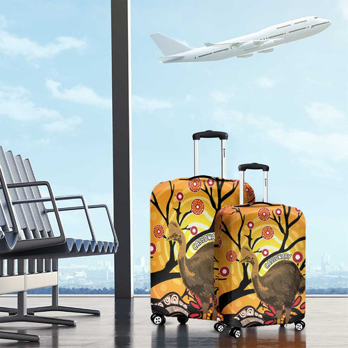 Keeper Of The Rainforest Cassowary Luggage Cover Aboriginal Art