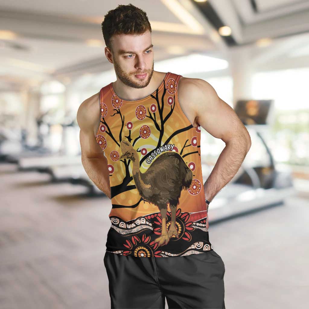 Keeper Of The Rainforest Cassowary Men Tank Top Aboriginal Art