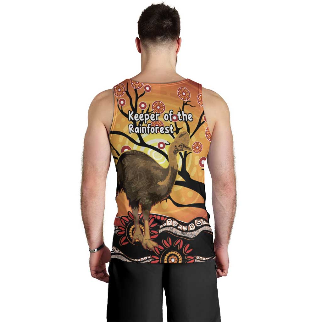 Keeper Of The Rainforest Cassowary Men Tank Top Aboriginal Art
