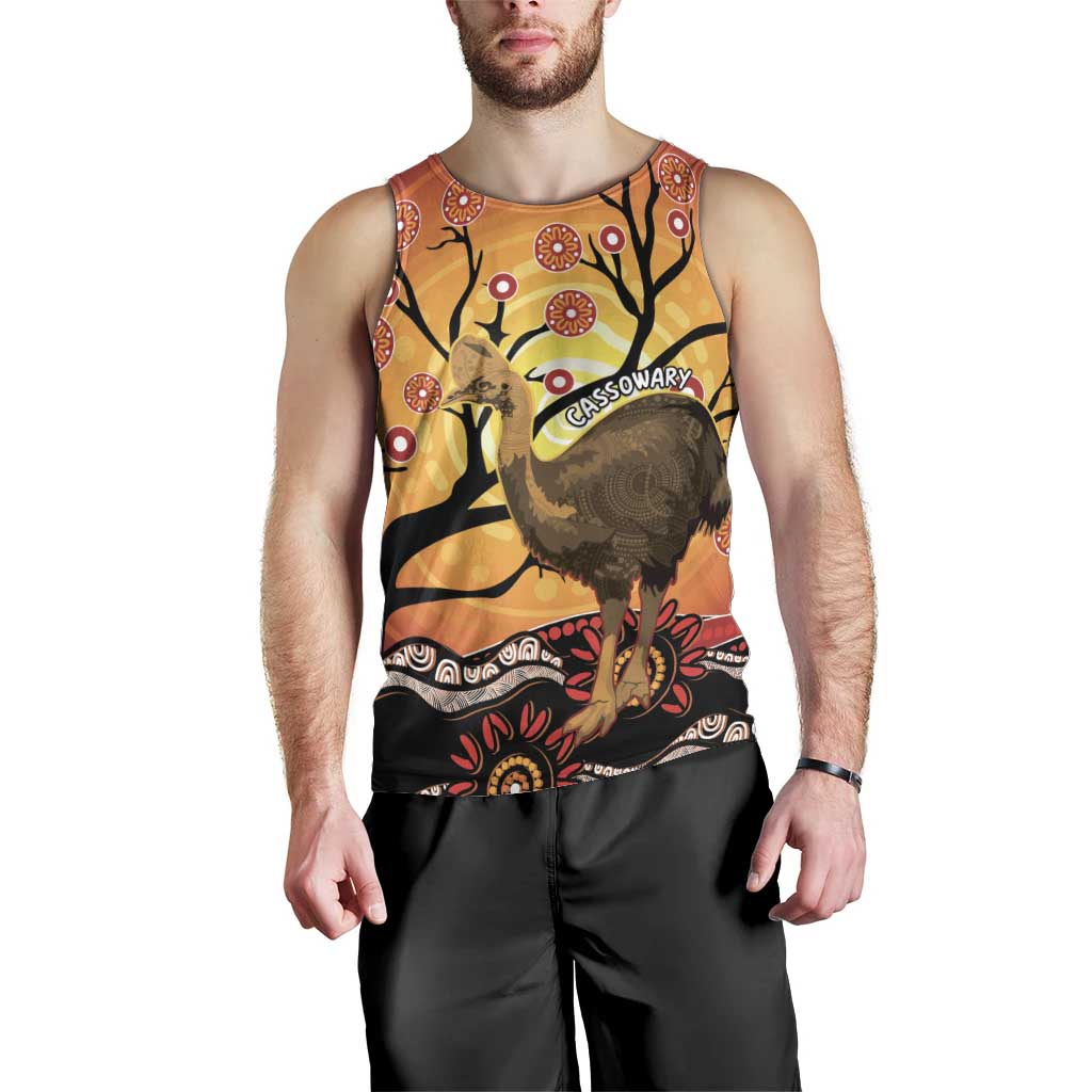 Keeper Of The Rainforest Cassowary Men Tank Top Aboriginal Art