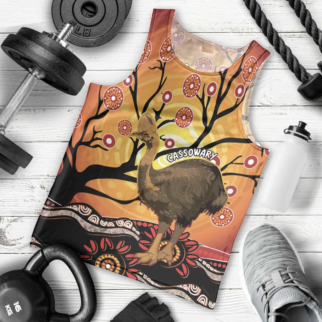 Keeper Of The Rainforest Cassowary Men Tank Top Aboriginal Art