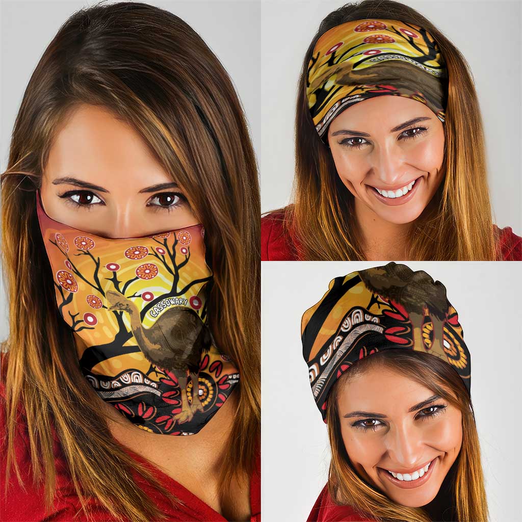 Keeper Of The Rainforest Cassowary Neck Gaiter Aboriginal Art - Aussie Hoodie