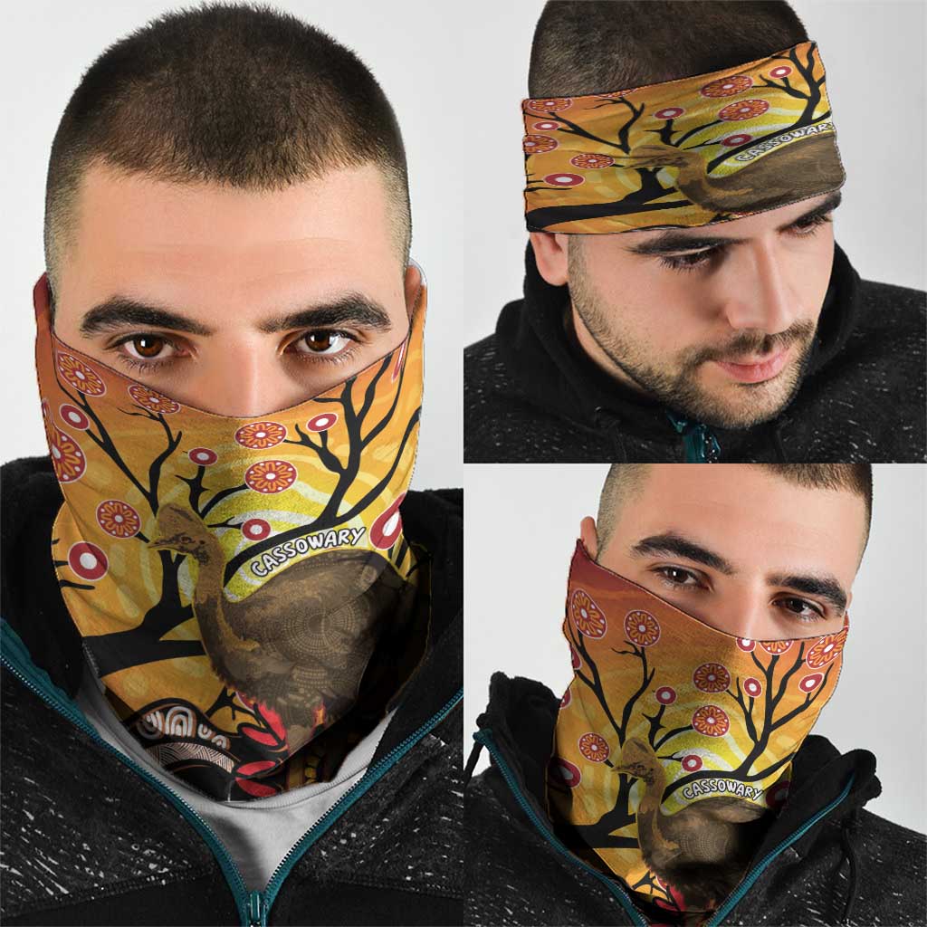Keeper Of The Rainforest Cassowary Neck Gaiter Aboriginal Art - Aussie Hoodie