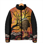 Keeper Of The Rainforest Cassowary Padded Jacket Aboriginal Art - Aussie Hoodie