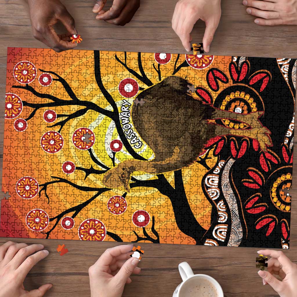 Keeper Of The Rainforest Cassowary Puzzle Aboriginal Art - Aussie Hoodie