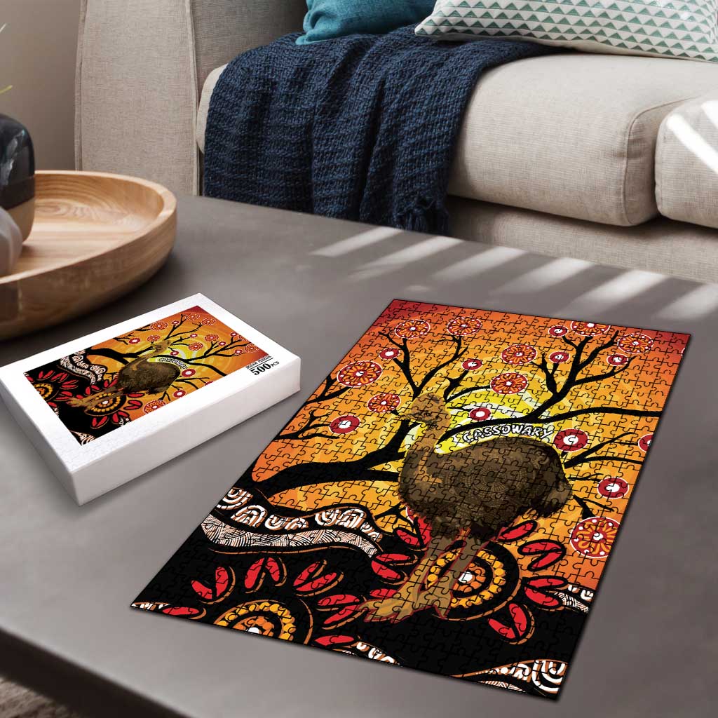 Keeper Of The Rainforest Cassowary Puzzle Aboriginal Art - Aussie Hoodie