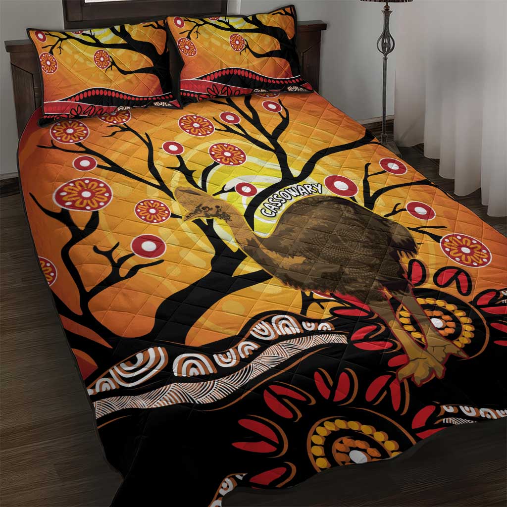 Keeper Of The Rainforest Cassowary Quilt Bed Set Aboriginal Art