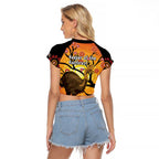 Keeper Of The Rainforest Cassowary Raglan Cropped T Shirt Aboriginal Art