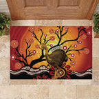 Keeper Of The Rainforest Cassowary Rubber Doormat Aboriginal Art