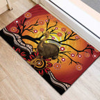 Keeper Of The Rainforest Cassowary Rubber Doormat Aboriginal Art