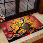 Keeper Of The Rainforest Cassowary Rubber Doormat Aboriginal Art