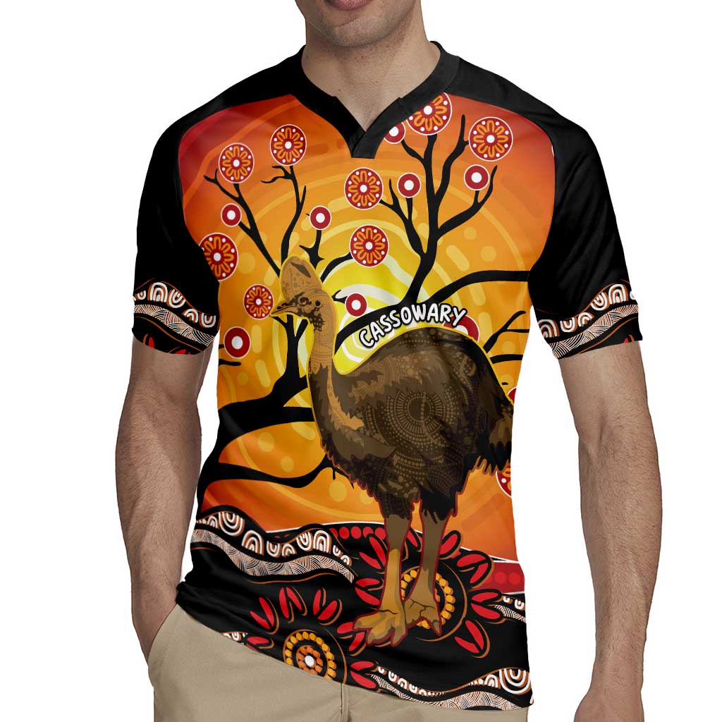 Keeper Of The Rainforest Cassowary Rugby Jersey Aboriginal Art