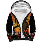 Keeper Of The Rainforest Cassowary Sherpa Hoodie Aboriginal Art