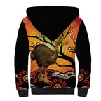 Keeper Of The Rainforest Cassowary Sherpa Hoodie Aboriginal Art