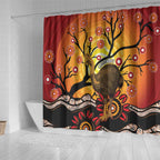 Keeper Of The Rainforest Cassowary Shower Curtain Aboriginal Art