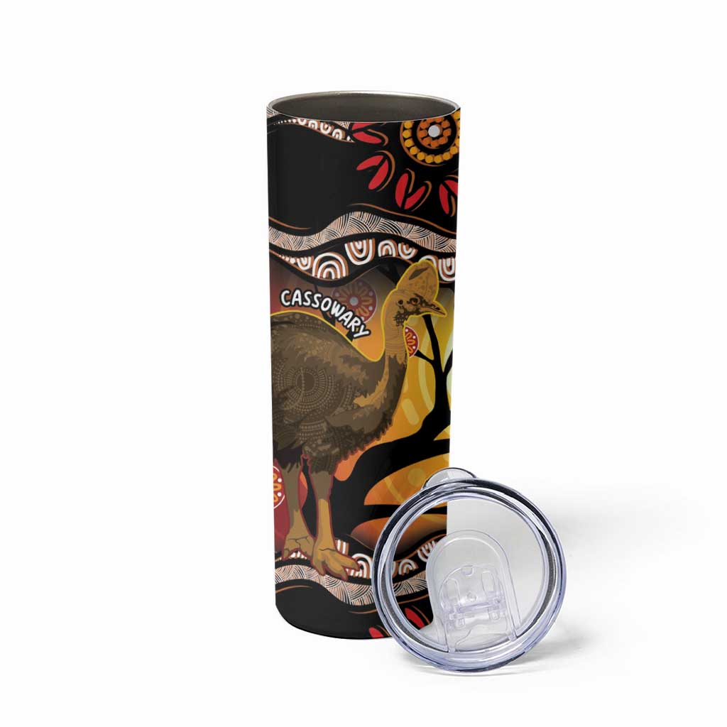 Keeper Of The Rainforest Cassowary Skinny Tumbler Aboriginal Art