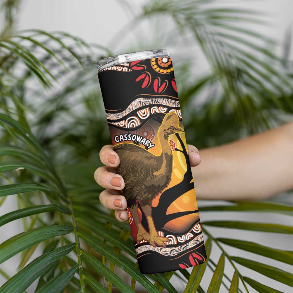Keeper Of The Rainforest Cassowary Skinny Tumbler Aboriginal Art
