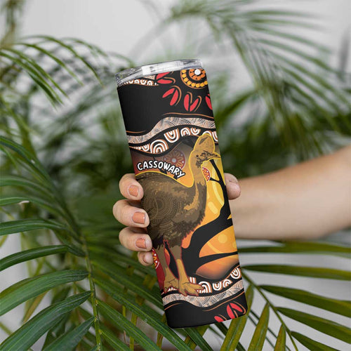 Keeper Of The Rainforest Cassowary Skinny Tumbler Aboriginal Art