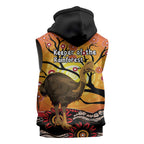 Keeper Of The Rainforest Cassowary Sleeveless Hoodie Aboriginal Art - Aussie Hoodie