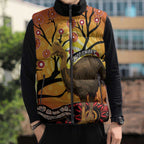 Keeper Of The Rainforest Cassowary Sleeveless Puffer Jacket Aboriginal Art - Aussie Hoodie