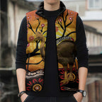 Keeper Of The Rainforest Cassowary Sleeveless Puffer Jacket Aboriginal Art - Aussie Hoodie