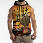 Keeper Of The Rainforest Cassowary Sleeveless Zip Hoodie Aboriginal Art LT14