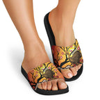 Keeper Of The Rainforest Cassowary Slide Sandals Aboriginal Art - Aussie Hoodie