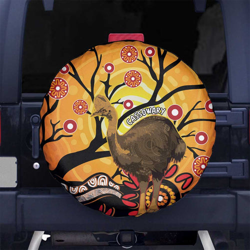 Keeper Of The Rainforest Cassowary Spare Tire Cover Aboriginal Art