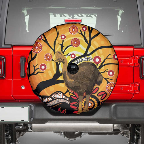 Keeper Of The Rainforest Cassowary Spare Tire Cover Aboriginal Art